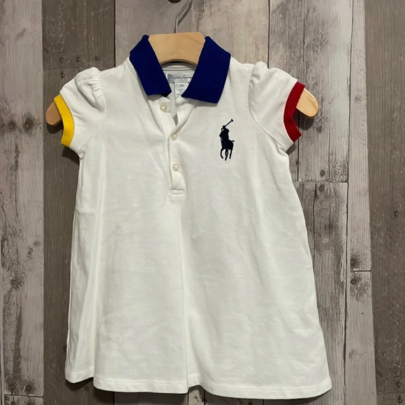 Ralph Lauren baby toddler dress polo white sleeveless - Picture 1 of 5